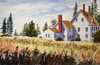 Lorrie Herman - watercolor "Cranberry Isle Cottage"