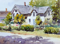 Lorrie Herman - watercolor "Home Sweet Holmes"