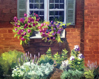 Lorrie  Herman - oil "Popping Petunias"