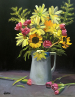 Lorrie Herman - oil "Yellow Daisies"