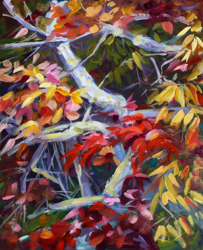 Lorrie Herman "Asheville Tree" acrylic