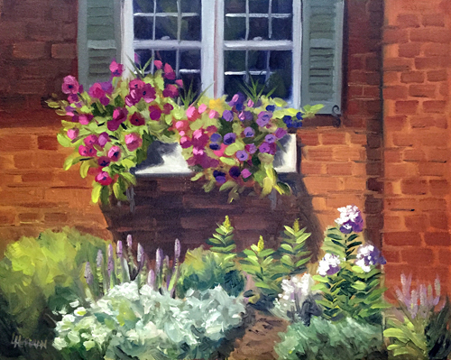 Lorrie Herman - oil "Popping Petunias"