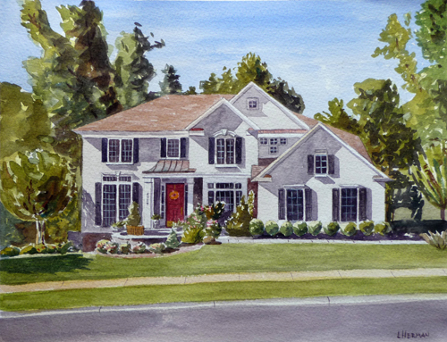 Lorrie Herman - watercolor "Chantilly House"