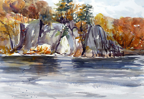 Lorrie Herman - watercolor "Angler's Bend"