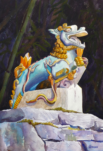 Lorrie Herman - watercolor "Dragon Watch"